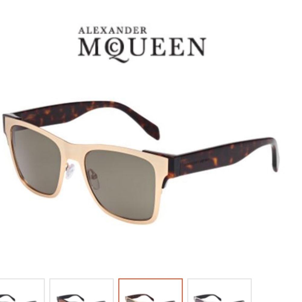 Alexander McQueen Sunglasses Gold matte metallic